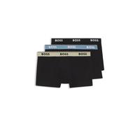 BOSS Lot de trois boxers courts en coton stretch avec taille logotée - Style Trunk 3P Power, 50554693 Noir XS