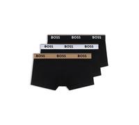 BOSS Lot de trois boxers courts en coton stretch avec taille logotée - Style Trunk 3P Power, 50554693 Noir XS