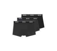 BOSS Lot de trois boxers courts en coton stretch avec taille logotée - Style Trunk 3P Power Desig, 50531701 Noir / Gris L