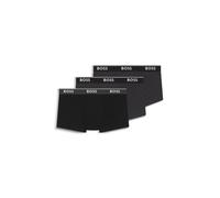 BOSS Lot de trois boxers courts en coton stretch avec taille logotée - Style Trunk 3P Power Desig, 50531701 Noir / Gris XL