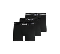 BOSS Lot de trois boxers longs en coton stretch avec logos - Style BoxerBr 3P Bold, 50510698 Noir L