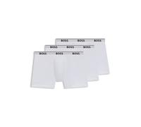 BOSS Lot de trois boxers longs en coton stretch avec logos - Style BoxerBr 3P Power, 50475282 Blanc L