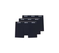BOSS Lot de trois boxers longs en coton stretch avec logos - Style BoxerBr 3P Power, 50475282 Bleu foncé XS
