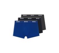 BOSS Lot de trois boxers longs en coton stretch avec logos - Style BoxerBr 3P Power, 50475282 Bleu / Gris 4XL