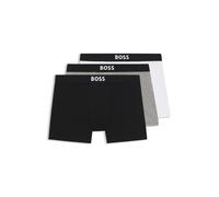 BOSS Lot de trois boxers longs en coton stretch - Style BoxerBr 3P BOSS ONE, 50544272 Blanc / Gris / Noir XXXL
