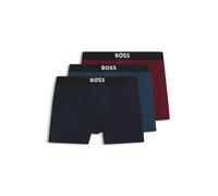 BOSS Lot de trois boxers longs en coton stretch - Style BoxerBr 3P BOSS ONE, 50544272 Bleu / Rouge / Noir S