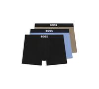 BOSS Lot de trois boxers longs en coton stretch - Style BoxerBr 3P BOSS ONE, 50544272 Gris / Beige / Noir XL