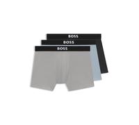 BOSS Lot de trois boxers longs en coton stretch - Style BoxerBr 3P BOSS ONE, 50544272 Noir / Gris / Bleu XXL