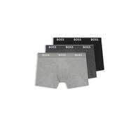 BOSS Lot de trois boxers longs en coton stretch - Style BoxerBr 3P Power, 50475282 Noir / Gris 4XL