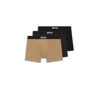 BOSS Lot de trois boxers longs en coton stretch - Style BoxerBr3P BOSS ONE D, 50549856 Noir / Beige M