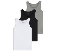 BOSS Lot de trois débardeurs en coton à logos brodés - Style Tank Top 3P Classic, 50475278 Blanc / Gris / Noir L