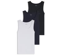 BOSS Lot de trois débardeurs sous-vêtements en coton côtelé - Style TankTop3P RibClassic, 50542132 Noir / Blanc / Bleu XXL