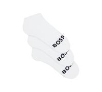 BOSS Lot de trois paires de chaussettes longueur cheville à logos contrastants - Style 3P AS Logo CC W, 50502073 Blanc 39-42