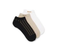 BOSS Lot de trois paires de chaussettes longueur cheville - Style 3P AS Minipattern CC, 50559481 Noir / Blanc / Beige 39-42