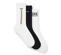 BOSS Lot de trois paires de chaussettes mi-hautes avec détails logotés - Style 3PQSGiftset IconicCC, 50547916 Blanc / Noir 40-46