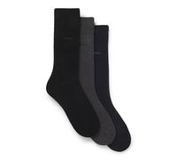 BOSS Lot de trois paires de chaussettes mi-mollet à logos - Style 3P RS GiftSet Uni CC, 50558589 Noir / Gris / Bleu 40-46