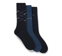 BOSS Lot de trois paires de chaussettes mi-mollet à logos - Style 3PRS Giftset Icon CC, 50547840 Bleu foncé / Bleu clair 40-46