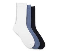 BOSS Lot de trois paires de chaussettes mi-mollet avec bande structurée - Style 3P QS Rib Tape CC, 50554542 Blanc / Bleu 43-46