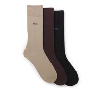BOSS Lot de trois paires de chaussettes mi-mollet en maille stretch - Style 3P RS Uni CC, 50469839 Beige / Marron / Noir 39-42
