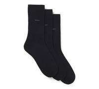 BOSS Lot de trois paires de chaussettes mi-mollet en maille stretch - Style 3P RS Uni CC, 50469839 Bleu foncé 43-46