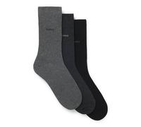 BOSS Lot de trois paires de chaussettes mi-mollet en maille stretch - Style 3P RS Uni CC, 50469839 Noir / Gris 43-46
