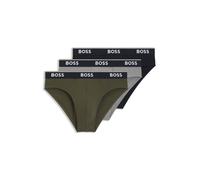 BOSS Lot de trois slips en coton stretch avec logo à la taille - Style Brief 3P Power, 50554683 Gris / Vert / Bleu M