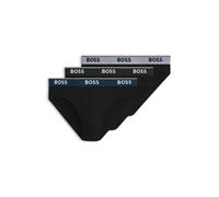 BOSS Lot de trois slips en coton stretch avec logo à la taille - Style Brief 3P Power, 50554683 Noir S