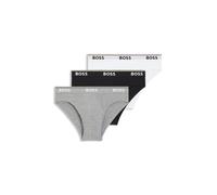 BOSS Lot de trois slips en coton stretch avec logos à la taille - Style Brief 3P Power, 50475273 Blanc / Gris / Noir S