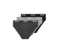 BOSS Lot de trois slips en coton stretch avec logos à la taille - Style Brief 3P Power, 50475273 Noir / Gris S