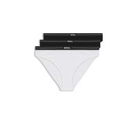 BOSS Lot de trois slips en coton stretch avec taille logotée - Style 3P BRIEF, 50510016 Blanc / Noir XXL