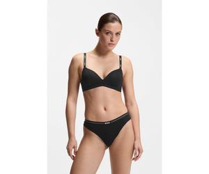 BOSS Lot de trois slips en coton stretch avec taille logotée - Style 3P BRIEF, 50510016 Noir XXL