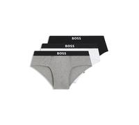 BOSS Lot de trois slips en jersey de coton stretch - Style HipBr 3P BOSS ONE, 50546561 Blanc / Gris / Noir XL