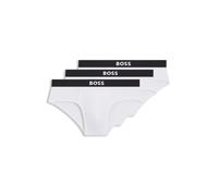 BOSS Lot de trois slips taille basse en coton stretch - Style HipBr 3P BOSS ONE, 50546561 Blanc XS