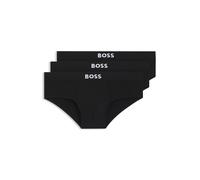 BOSS Lot de trois slips taille basse en coton stretch - Style HipBr 3P BOSS ONE, 50546561 Noir L
