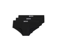 BOSS Lot de trois slips taille basse en coton stretch - Style HipBr 3P BOSS ONE, 50546561 Noir XS