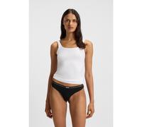 BOSS Lot de trois strings en coton stretch avec taille logotée - Style 3P THONG, 50510030 Noir M