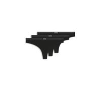 BOSS Lot de trois strings en coton stretch avec taille logotée - Style 3P THONG, 50510030 Noir S