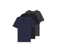 BOSS Lot de trois t-shirts en coton à col V - Style TShirtVN 3P Classic, 50475285 Noir / Gris / Bleu L