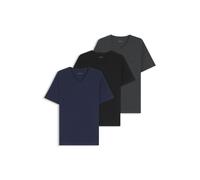 BOSS Lot de trois t-shirts en coton à col V - Style TShirtVN 3P Classic, 50475285 Noir / Gris / Bleu S