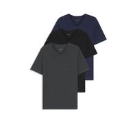 BOSS Lot de trois t-shirts en coton à col V - Style TShirtVN 3P Classic, 50475285 Noir / Gris / Bleu XL