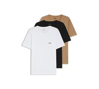 BOSS Lot de trois t-shirts en coton à logo brodé - Style TShirt RN 3P Classic, 50475284 Noir / Blanc / Beige XXL