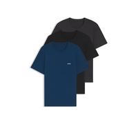 BOSS Lot de trois t-shirts en coton à logo brodé - Style TShirtRN 3P Classic, 50532468 Noir / Gris / Bleu S