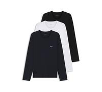 BOSS Lot de trois t-shirts en coton avec logo brodé - Style LSShirtRN 3P Classic, 50492321 Noir / Blanc / Bleu XL