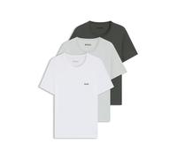 BOSS Lot de trois t-shirts en coton avec logo brodé - Style TShirtRN 3P Classic, 50532468 Blanc / Vert S
