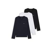 BOSS Lot de trois t-shirts en coton avec logos - Style LSShirtRN 3P Classic, 50492321 Noir / Blanc / Bleu XL