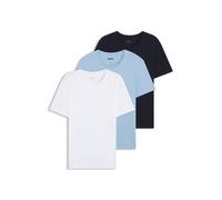 BOSS Lot de trois t-shirts en jersey de coton - Style TShirtRN 3P Classic, 50497700 Blanc / Bleu XL