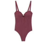 BOSS Maillot de bain en tissu plissé avec monogramme Double B métallique - Style SWIMSUIT_DOUBLE B, 50561334 Rouge sombre S
