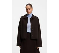 BOSS Manteau chiné en laine mélangée avec col en pointe - Style Cafeta_DF, 50568916 Marron foncé 44