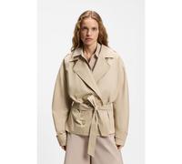 BOSS Manteau court à ceinture en popeline de coton - Style Canggu, 50555749 Beige clair 48
