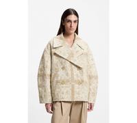 BOSS Manteau croisé avec jacquard à carreaux - Style Chatur, 50553222 Beige à motif 42